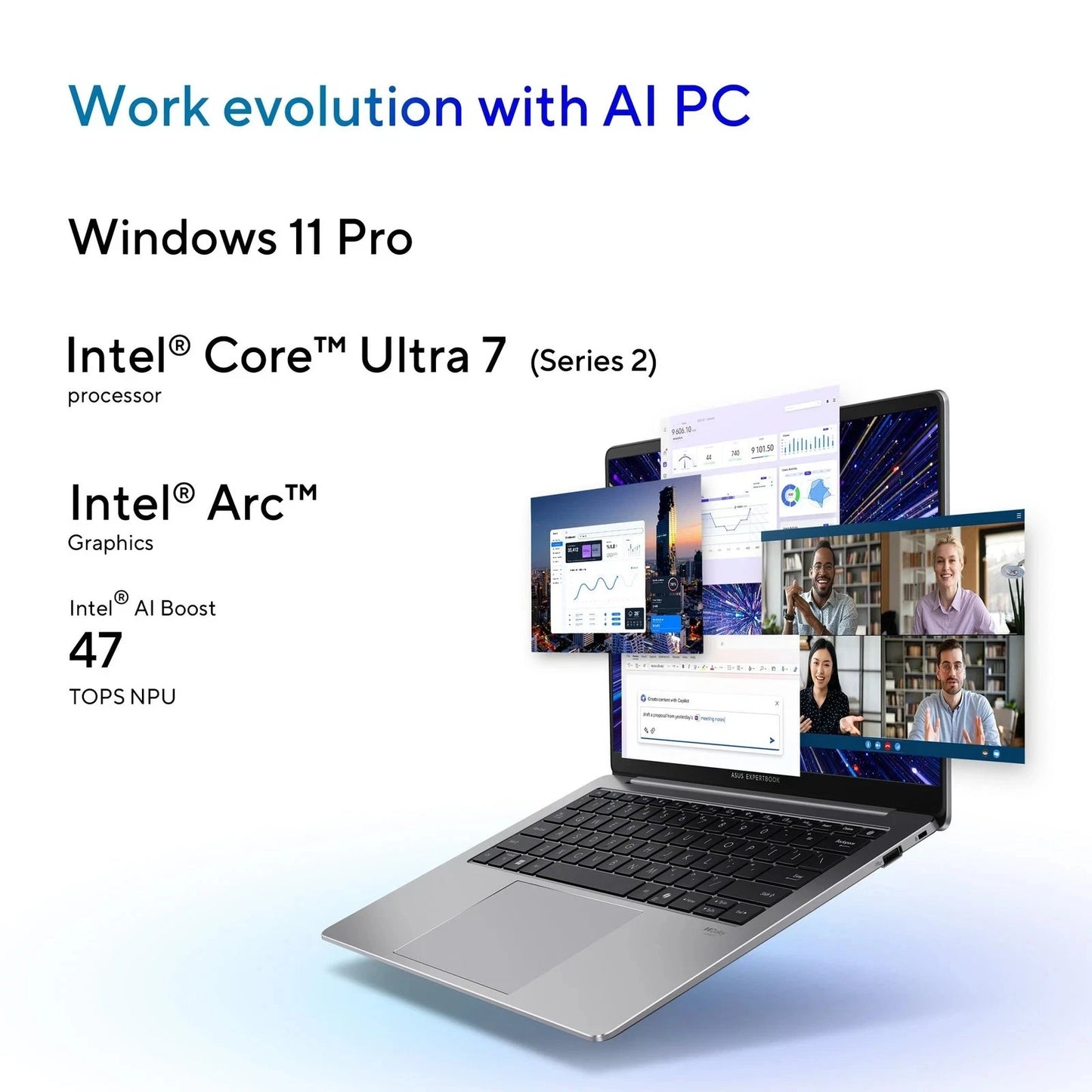 Asus ExpertBook P5 P5405CSA-XH76 14" Laptop U7 258V 32GB 1TB SSD W11P